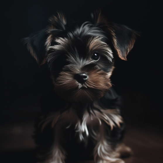 Sweet black and tan Morkie puppy